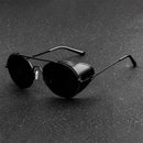 Retro Steampunk Sonnenbrille Herren Damen Designer Marke Rundes Metallgestell Punk Metallschilder Sonnenbrille Gafas de Sol