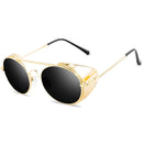 Retro Steampunk Sonnenbrille Herren Damen Designer Marke Rundes Metallgestell Punk Metallschilder Sonnenbrille Gafas de Sol
