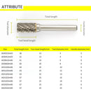 Wolframstahl-Rotationsfräser 1 Stück Kugelnut mit Klinge oben Hartmetalllegierung Zylindrischer Fräser Säulenform 3-16mm