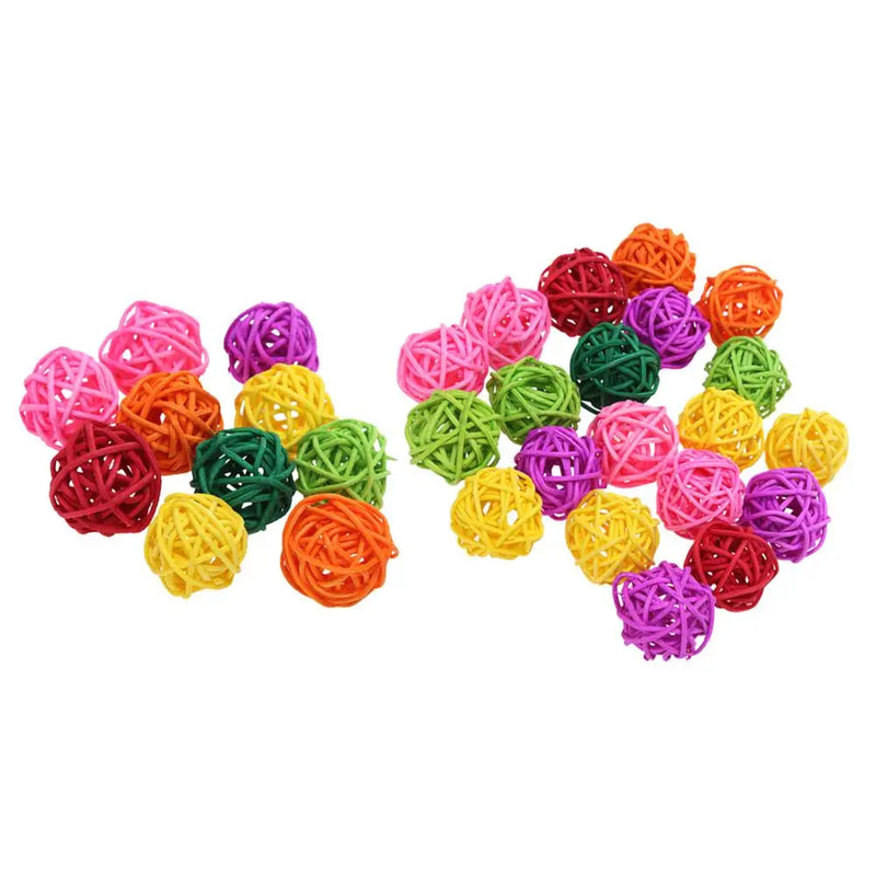 10/20pcs Rattan Balls Parrot Pet Bird Toy Bird Interactive Bite Chew Toys for Parakeet Budgie Cage Accessories Bird Playing Toys