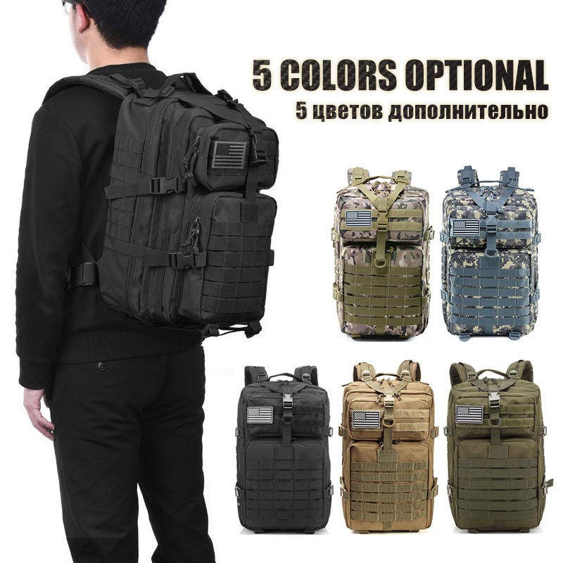 50L Large Capacity Man Army Tactical Backpacks Military Assault Bags Waterproof Outdoor Sport Hiking Camping Bag Rucksack