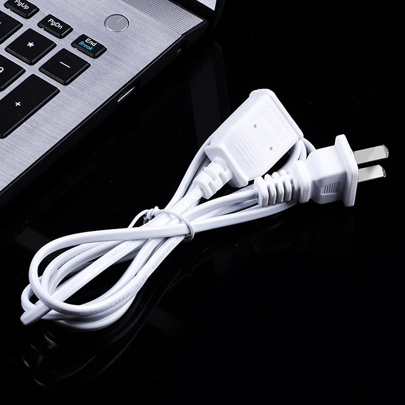 4.5m AC Power Cord White Black Line With On/Off Switch Button Cables Wire Two-pin US Plug Cable Extension Cords EU Type Adapter