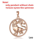 Tierkreiszeichen 12 Konstellation Anhänger Halskette 585 Roségold Farbe Horoskop Halskette Herren Kette Geschenk Modeschmuck GPM21