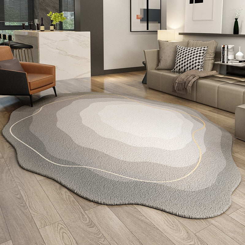 Large Irregular Carpet Bedroom Grey Area Rug Soft Kids Play Mats Non Slip Floor Rug Nordic Bedside Carpets for Living Room Sofa