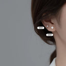 WANTME 925 Sterling Silver Luxury Round Zircon Simple Bead Stud Earrings for Women Fashion Body Piercing Jewelry Accessories