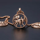 Tierkreiszeichen 12 Konstellation Anhänger Halskette 585 Roségold Farbe Horoskop Halskette Herren Kette Geschenk Modeschmuck GPM21