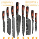 The Forge | Damascus Laser-Pattern Chef Knife Set (1-10 Piece)