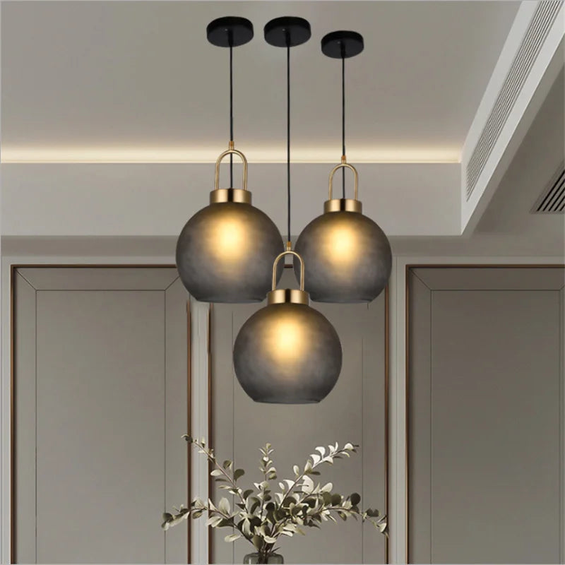 Nordic Glass Ball Pendant Lights Restaurant Dining Room Kitchen Hanging Lamps Study Bedroom Bedside Lamps Lighting Fixtures