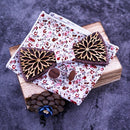 Double layer Wooden Bow Tie Men's Cotton Floral wood decoration Bowtie Set Business CuffLinks for Wedding corbatas para hombre
