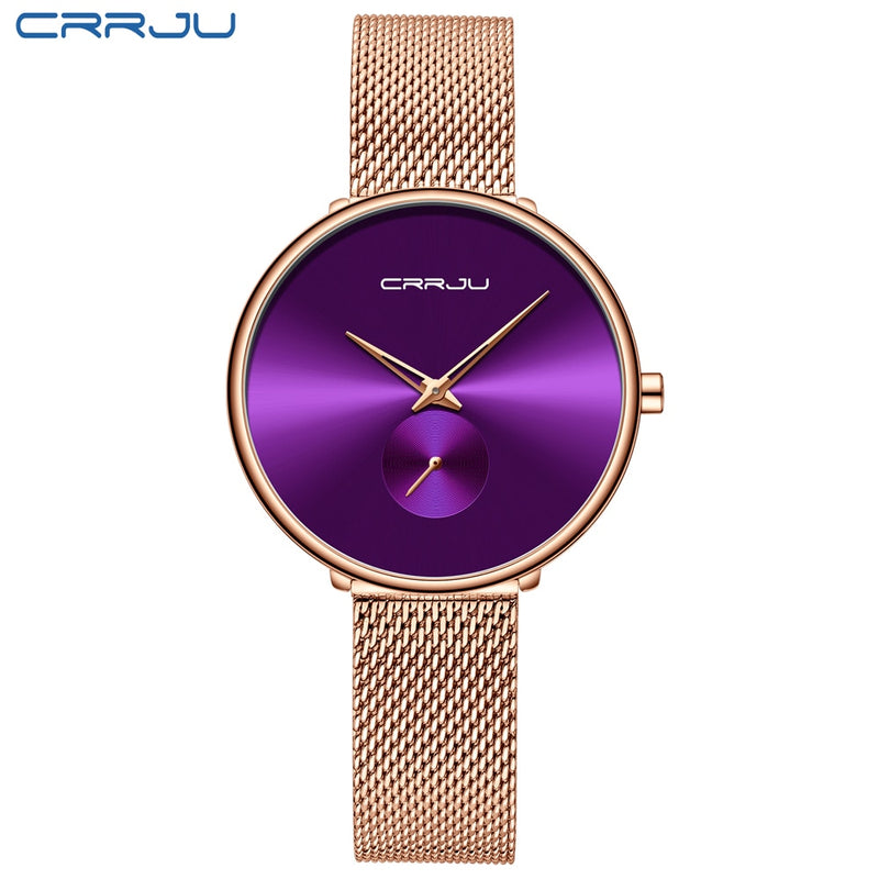 watch for women CRRJU Luxury Stylish Silm Watch Ladies Dress Wristwatch Minimalist Waterproof Quartz Cool Watches reloj mujer