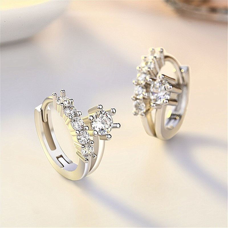 New Design 925 Sterling Silver Earrings Inlaid Zircon Earrings For Women Charm Jewelry Gift