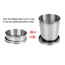 Stainless Steel Folding Cup Portable Water Drinking Cup Retractable Telescopic Collapsible Cups For Outdoor Travel With Keychain