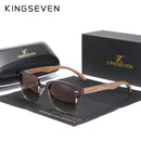 KINGSEVEN Handgefertigt 2022 Schwarznuss Holz Sonnenbrille Herren Polarisiert UV400 Schutz Halbrand Retro Brille Damen Oculos