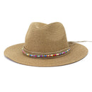 Pink Panama Hat Womens Sun Hat Straw Beach Fedora Summer Hat Wide Brim Sombreros