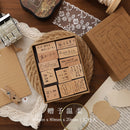 Jenny Chinese Character Number  Universe Flower Week Wooden Rubber Stamp Scrapbooking Deco DIY Craft Standard Wooden Stamps
