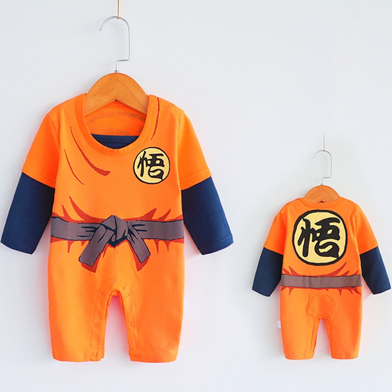 DBZ Anime Clothes Newborn Baby Boy Costume Organic Cotton Halloween Children Overalls New Born Clothing Infant Romper Onesie