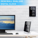 6 Inch LED Mirror Alarm Clock Touch Button Wall Digital Clock Time Temperature Humidity Display USB Output Port Table Clock