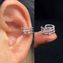 1 Stück Neuheit Mode exquisite Regenbogen Zirkon Ohrmanschette Ohrring für Frauen Geometrie Kristall kein Piercing Ohrclip Sommer Schmuck