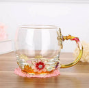 Handgemachte Emaille Kaffeetasse Kristallbecher Milch Zitrone Blumentee Tasse Hochwertiges Glas Trinkgeschirr Geschenk Paar Tasse Für Liebhaber Hochzeit