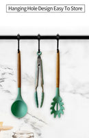 The Atelier | Non-Stick Silicone Kitchen Utensil Set with Wooden Handles