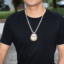 Animal Dog Head Necklace & Pendant Gold Color Bling Cubic Zircon Men's Hip Hop Rock Street Jewelry