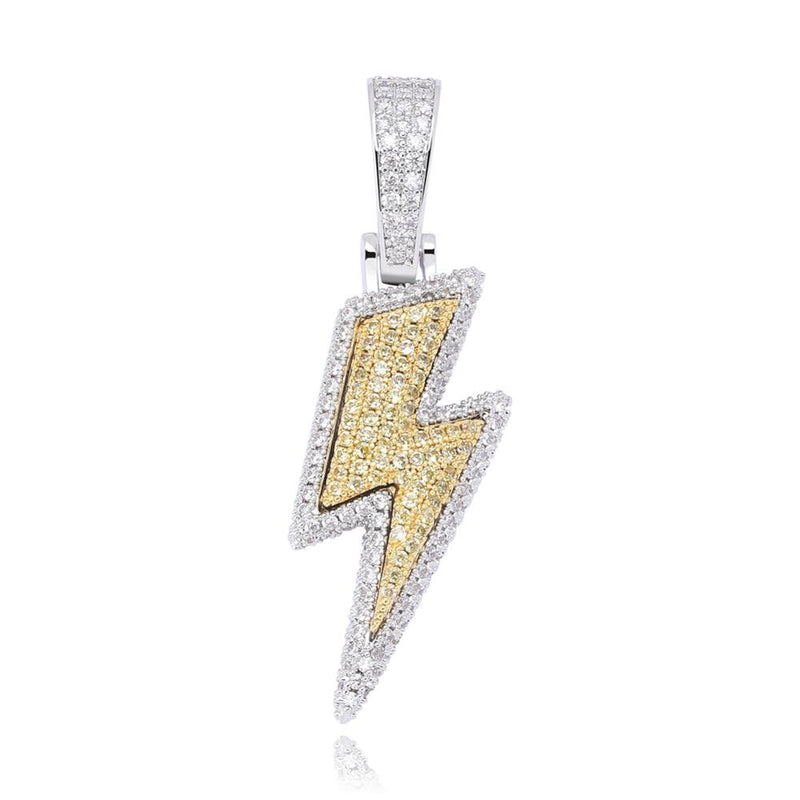 JINAONew Ice Out the lightning Necklace &amp; Pendant With Tennis Chain Cubic Zircon Men&