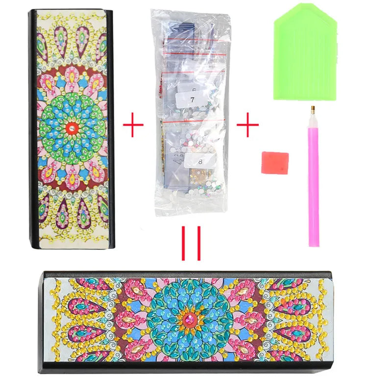 DIY Diamond Painting Eye Glasses Storage Box Travel Leather Sunglasses Case Special Shaped Diamond Storarage Box