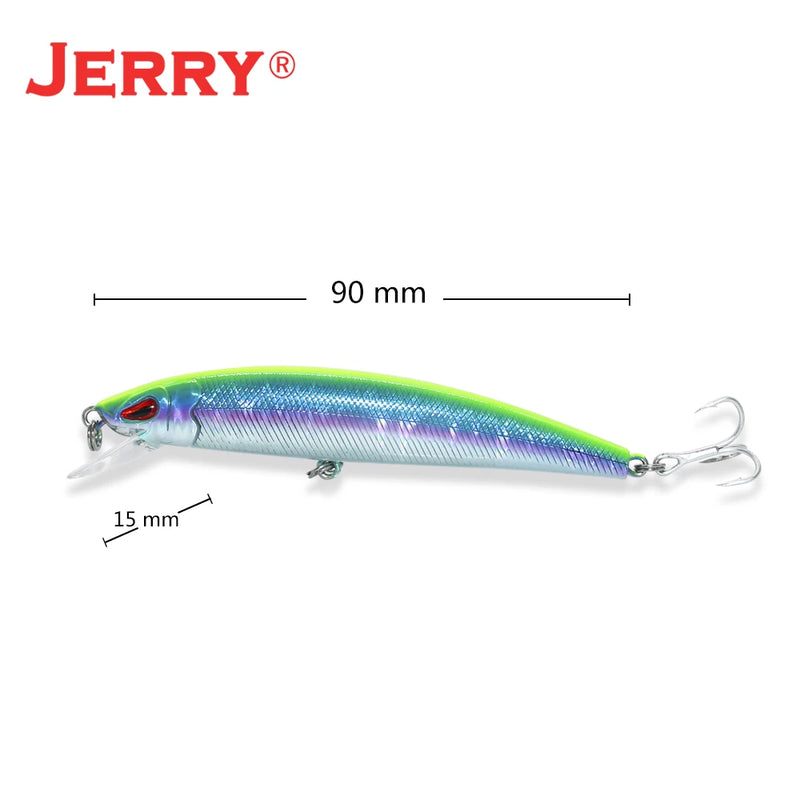 Jerry Arrow Sinking Minnow Fishing Lure Freshwater Saltwater Baits For Bass Pike 9cm UV Color Rattling Hard Baits