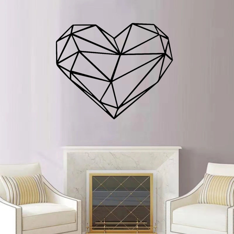 Creativity Geometry Heart Wall Stickers Wall Art Decor Bedroom Nursery Decoration Sticker Mural Wall Decals wall-sticker