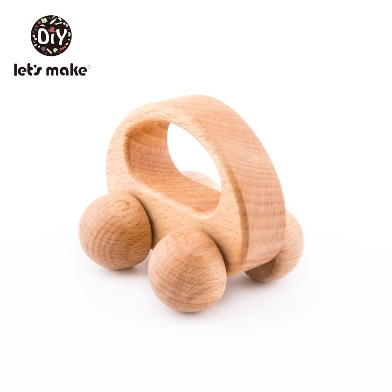 Let's Make Wooden Baby Toys 0 12 Month 1PC Toys For Babies Beech Car Hedgehog Elephant Educational Infants Developmental Newborn