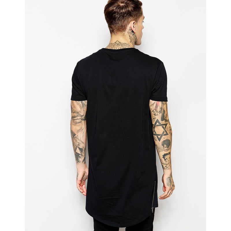 2023 MRMT Mens Zipper Long T-Shirt Black Men&