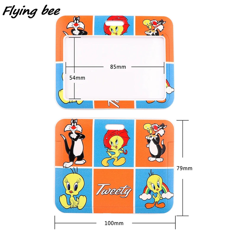 Flyingbee X1959 Anime Lanyard Horizontal Direction ID Badge Holder Cartoon Gym Mobile Phone Strap USB Badge Holder DIY Hang Rope