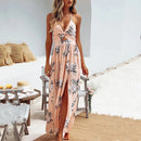 Customizable Duzeala Womens Summer Boho Maxi Long Dress Evening Party Beach Dresses Sundress Floral Halter Dress Summer 2021
