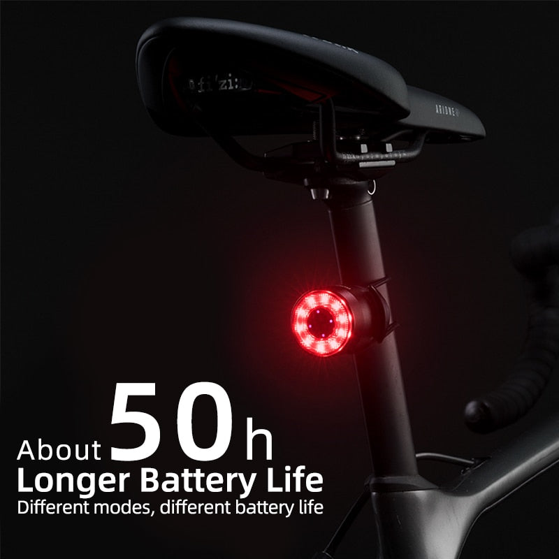 ROCKBROS Bicycle Rear Light USB Charging Safety Warning Cycling Light Colorful Bicycle Tail Light Bike Light Bike Accessories