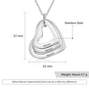 JewelOra Personalized Family Necklace with 2-4 Names Stainless Steel Heart Engraved Necklace for Mother Pendants Jewelry