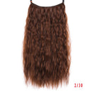 Allaosify 22 inches Clip on Wire Fish Line Hair Extensions Secret Invisible Wire One Piece for Ombre Hair Synthetic Hairpiece