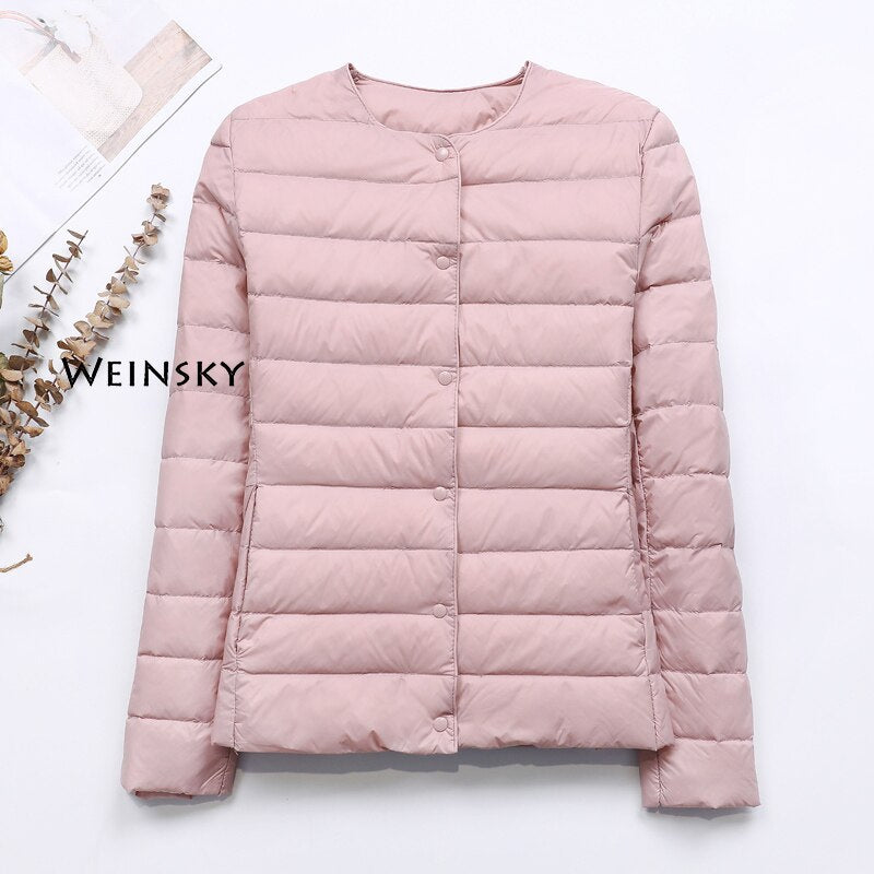 Spring Autumn Women Ultralight Thin Down Jacket White Duck Down Jackets Warm Winter Coat Parka Female Portable Outwear