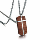 Vnox Top Rosewood Men Necklace Unique Qualified Wooden Pendants & Necklaces Stainless Steel Jewelry Adjustable Chain 22-24"
