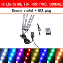 12 LED Car Interior Floor Foot Lamp AUTO Decoration Light With USB Multiple Modes Car Styling Atmosphere RGB Neon Lamp Strips