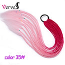 Synthetic 24 inch Ponytail Hairpiece With Rubber Band Hair Ring Chignon Crochet Braid Hair Ponytail Hair Extension Pink,Rainbow