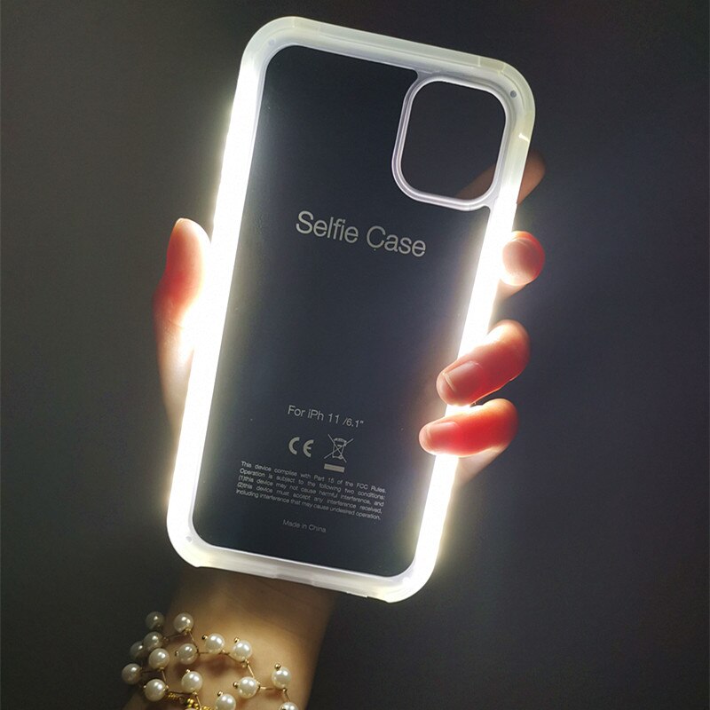 LED Selfie Phone Cases For iPhone 11 12 13 Pro Max Selfie Light Flash case For iPhone 7 8 For iPhone 12Pro Max Phone Case