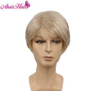 Amir Synthetic Men' Wigs Brown Short Straight Grey Hair Wigs Black Blonde Wig for Men Brown Gray Wig Natural wave