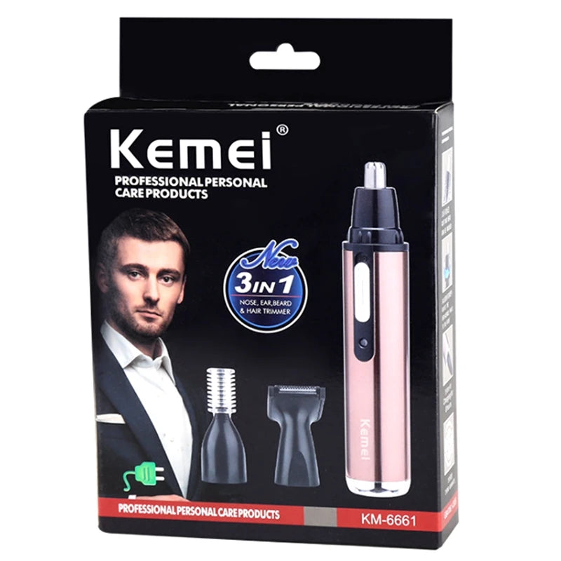 Kemei all in one grooming kit rechargeable electric shaver for men nose hair trimmer ear,beard,eyebrow, facial shaving machine