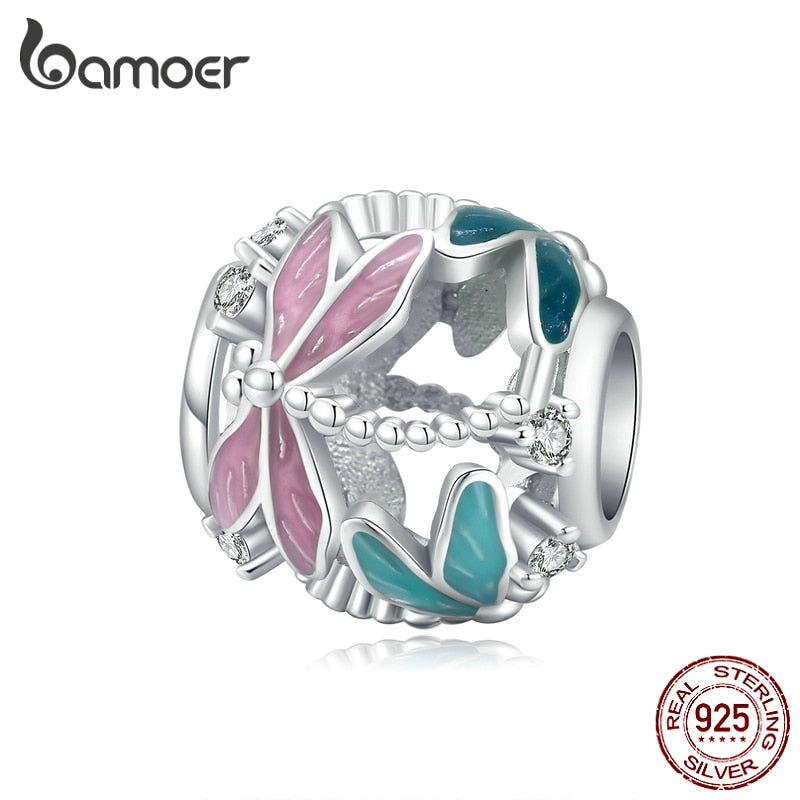 Bamoer 925 Silver Charm Collection 925 Sterling Silver Dazzling CZ Beads fit Bracelets & Bangles Fine Jewelry BSC039