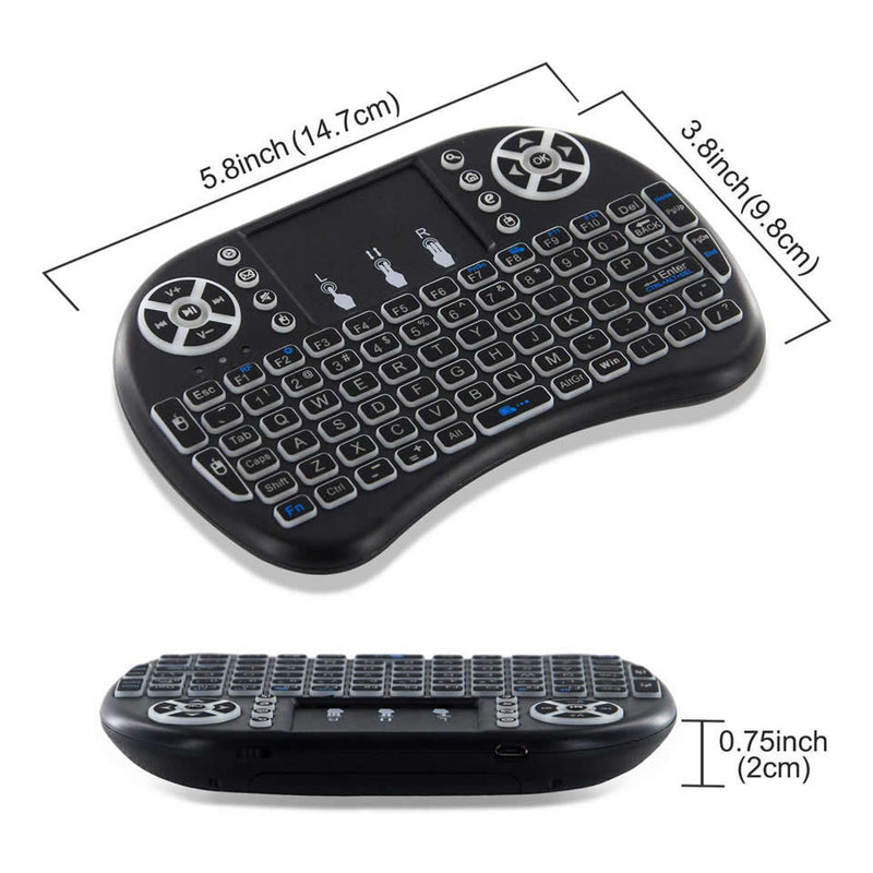 3 Colors Backlit i8 Mini Wireless Keyboard 2.4ghz English Russian 3 Colour Air Mouse with Touchpad Remote Control Android TV Box