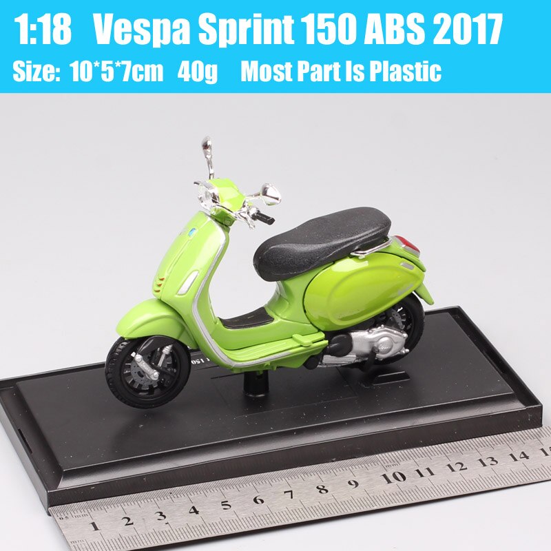 1:18 scale Piaggio Vespa Scooter 98 PK 125 GTR P150X 300 MP5 Primavera GTS motorcycle moto bike diecast vehicles toys model kids