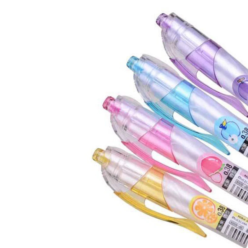 4 pcs Simple Exclamation Mark Grisp Fruit Smell Ball Ballpoint Pen 0.38mm Student Stationery School Office Supply