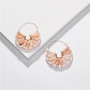 BOHO Statement Ohrringe Bijoux Modeschmuck Handgemachte Böhmische Naturstein Glas Große Creolen für Frauen