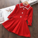 Melario Baby Girl Knitted Sweater Dress Autumn Winter Thick Warm Sweater Dress Christmas Girl Sweater Dress Girl Knitted Dress