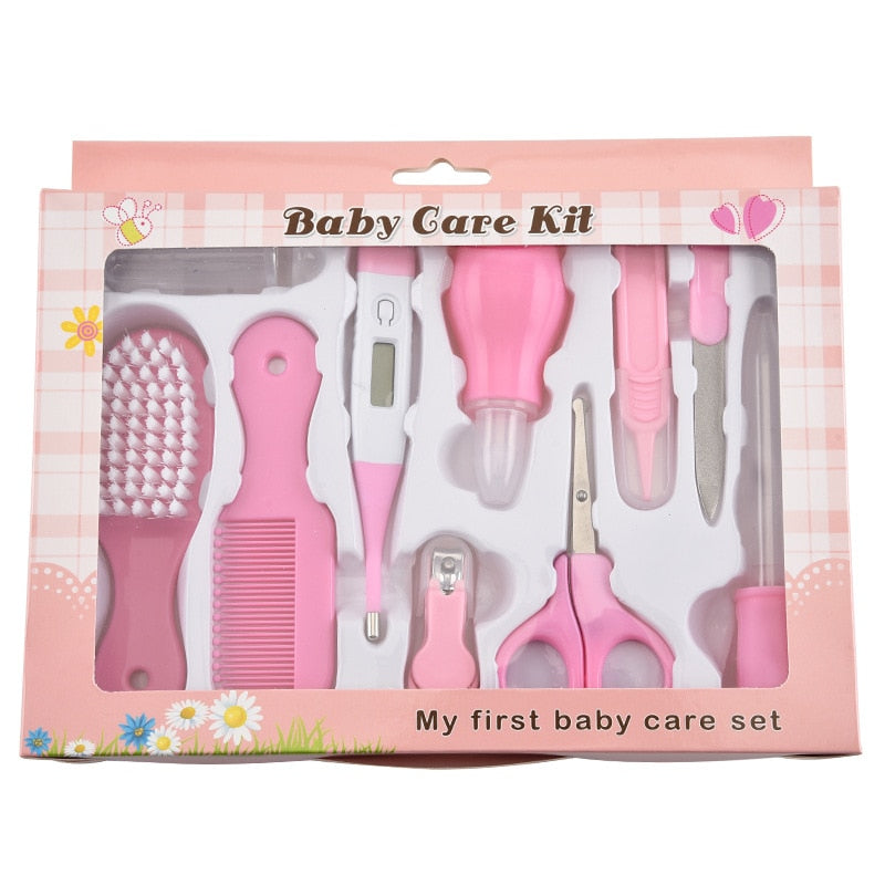 Multi-piece baby care set newborn hair trimmer nail thermometer beauty brush set scissors comb teether function children's wash